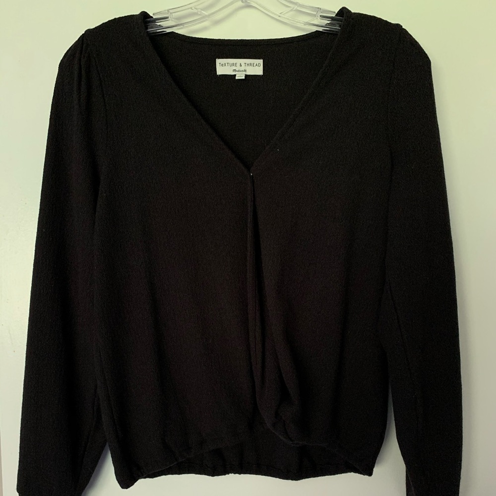 Madewell Texture & Thread Black Blouse